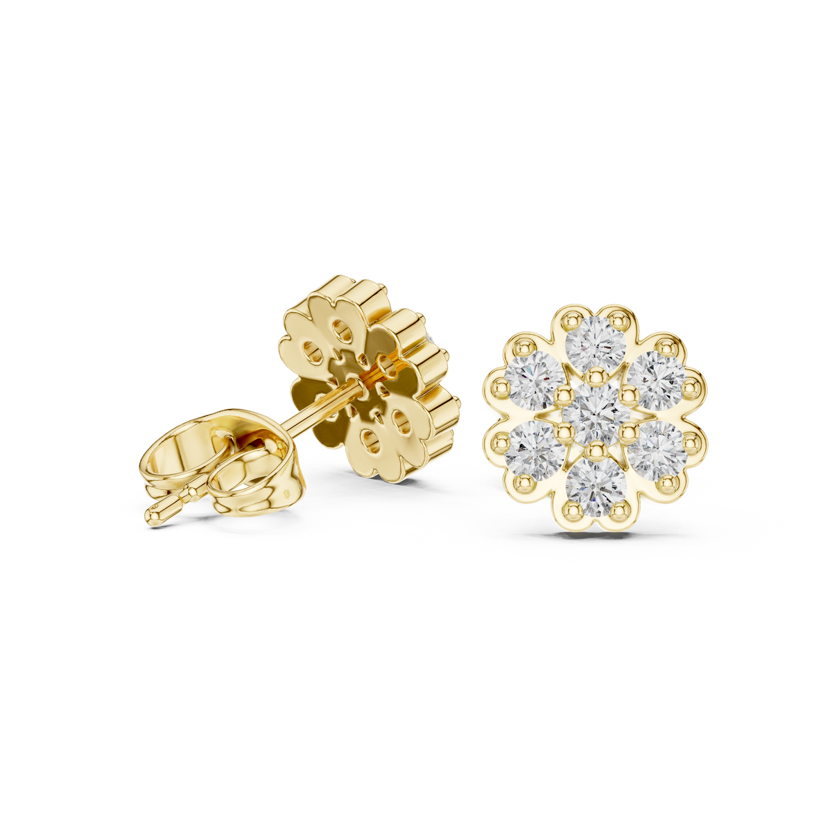 Avelisse Floral Diamond Cluster Studs