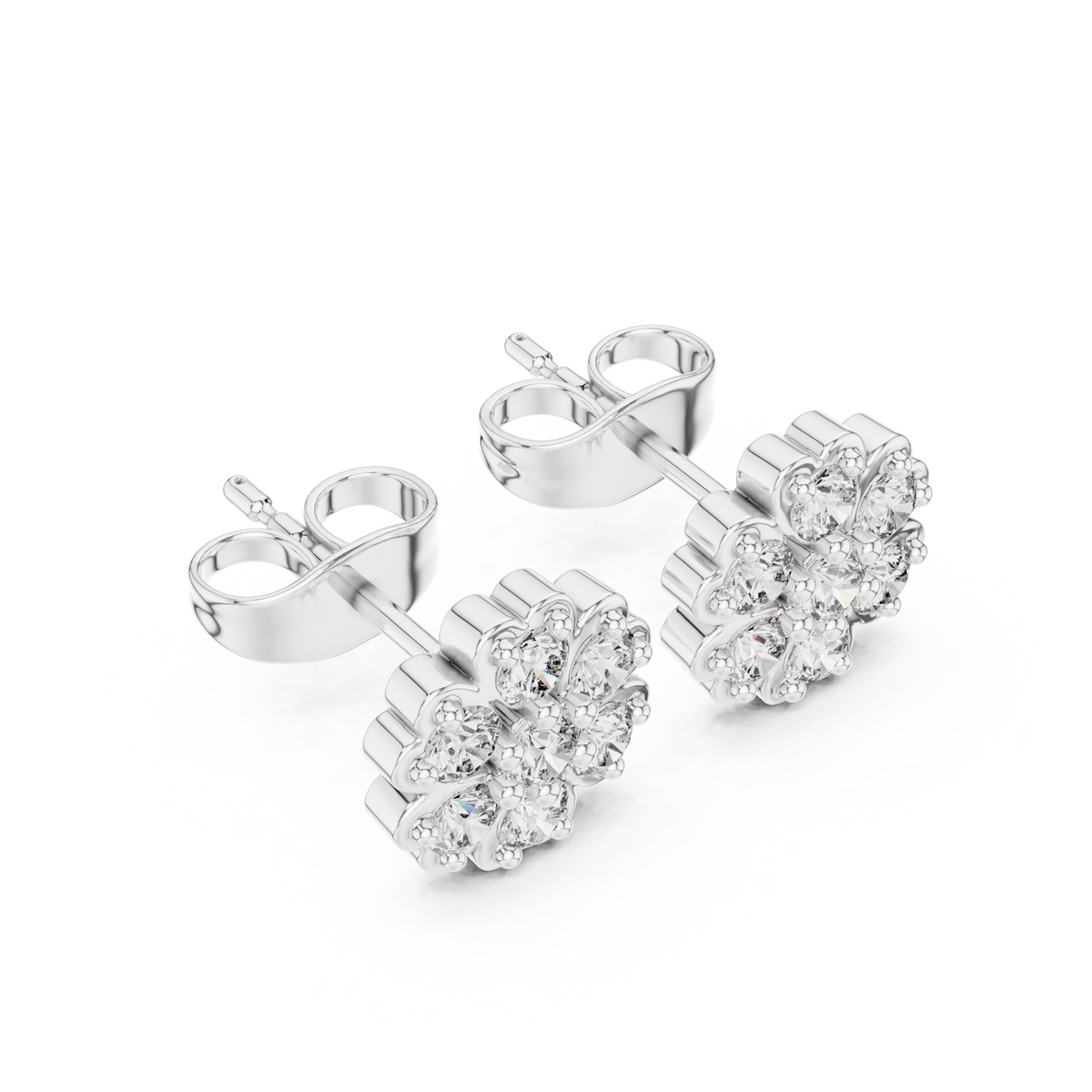 Avelisse Floral Diamond Cluster Studs
