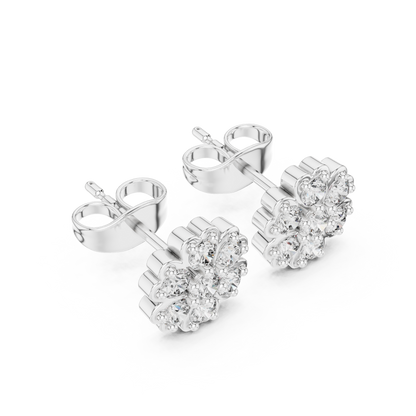 Avelisse Floral Diamond Cluster Studs
