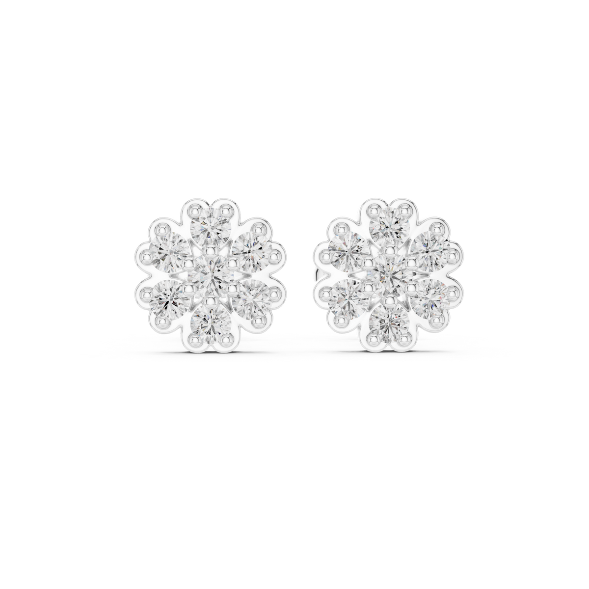 Avelisse Floral Diamond Cluster Studs