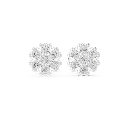 Avelisse Floral Diamond Cluster Studs
