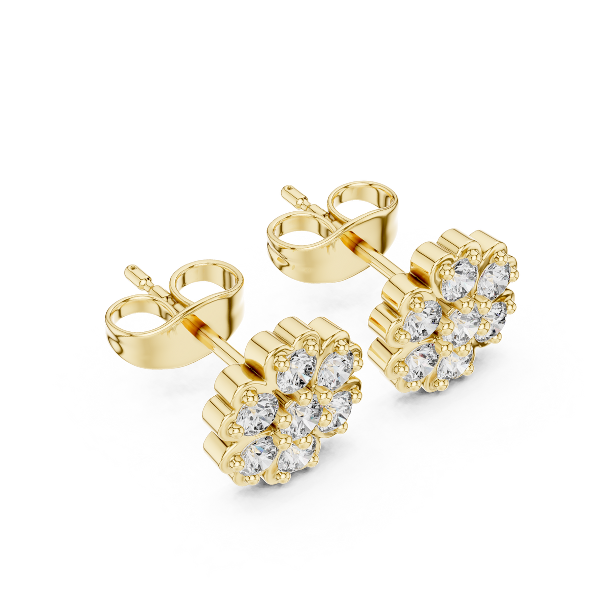 Avelisse Floral Diamond Cluster Studs