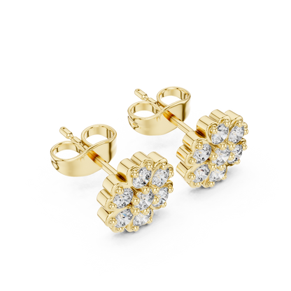 Avelisse Floral Diamond Cluster Studs