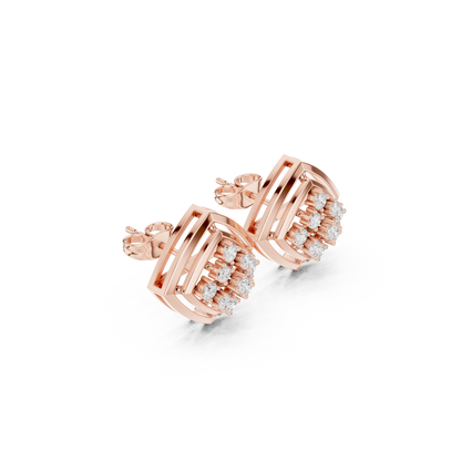 Seravelle Kite Frame Floral Diamond Studs
