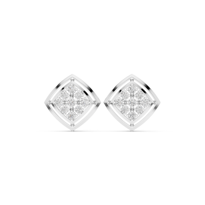 Seravelle Kite Frame Floral Diamond Studs