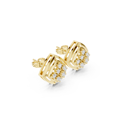 Seravelle Kite Frame Floral Diamond Studs