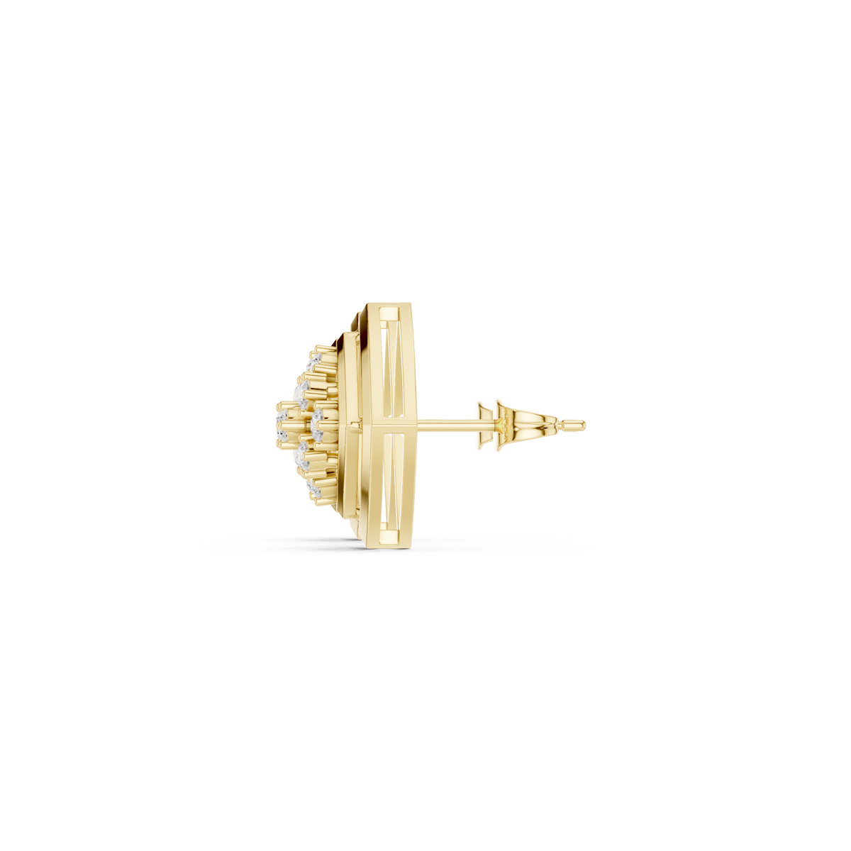 Seravelle Kite Frame Floral Diamond Studs