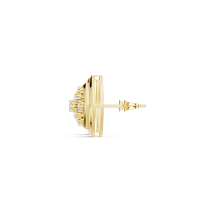 Seravelle Kite Frame Floral Diamond Studs