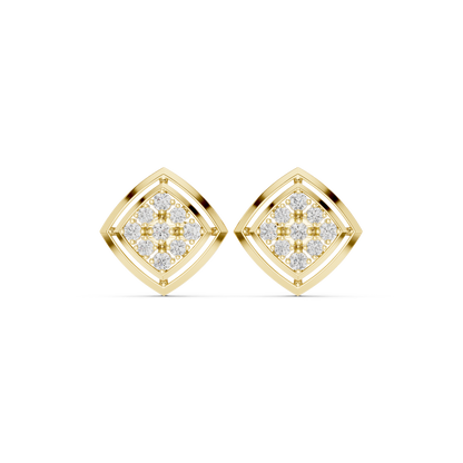Seravelle Kite Frame Floral Diamond Studs