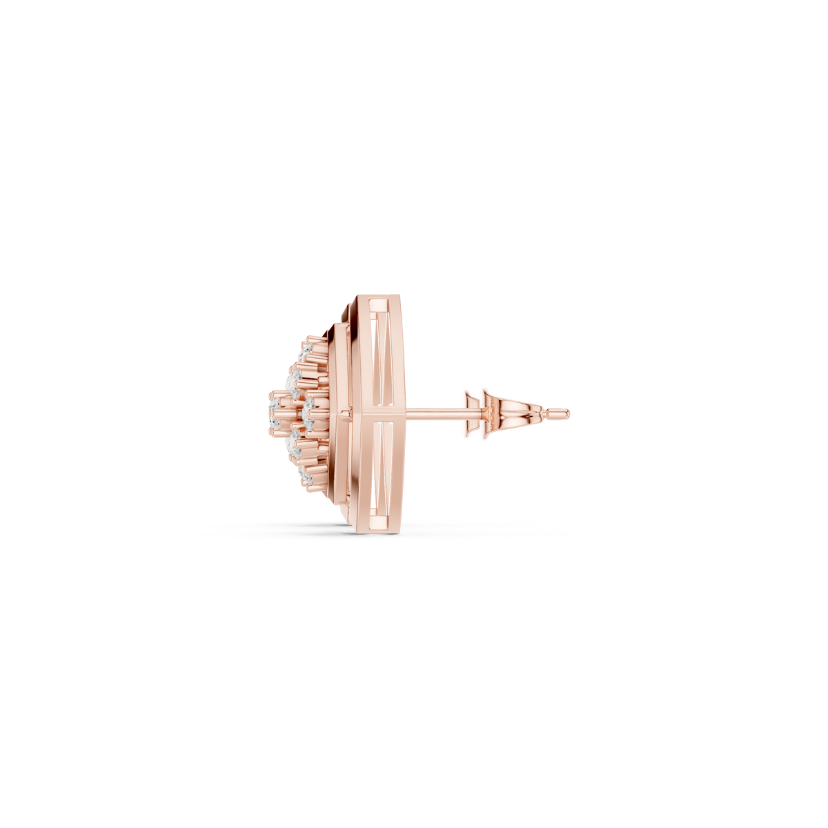 Seravelle Kite Frame Floral Diamond Studs