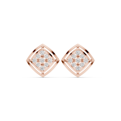 Seravelle Kite Frame Floral Diamond Studs