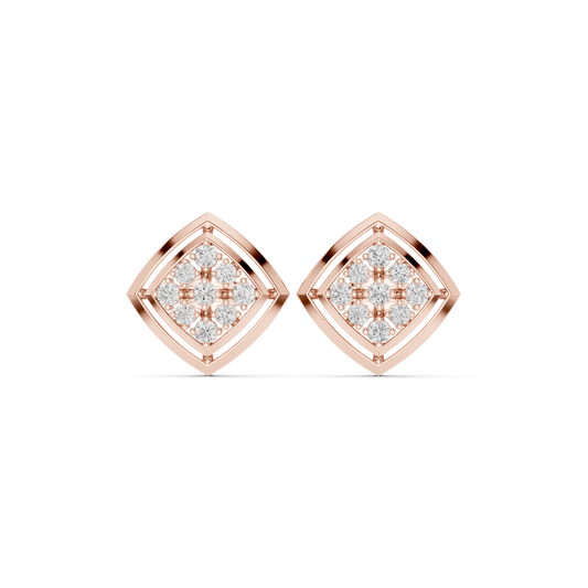 Seravelle Kite Frame Floral Diamond Studs