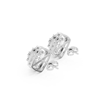 Seravelle Kite Frame Floral Diamond Studs