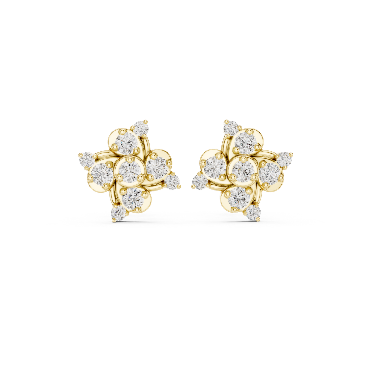 Zelvienne Sculpted Floral Diamond Studs