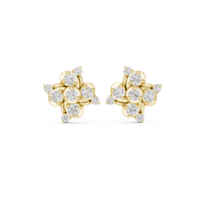 Zelvienne Sculpted Floral Diamond Studs