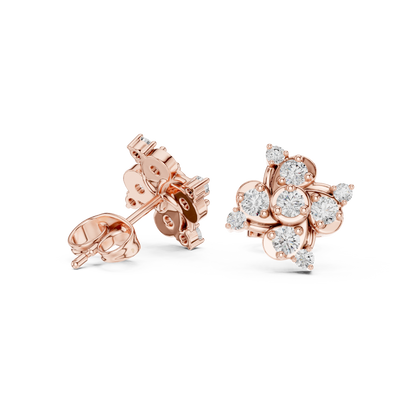 Zelvienne Sculpted Floral Diamond Studs