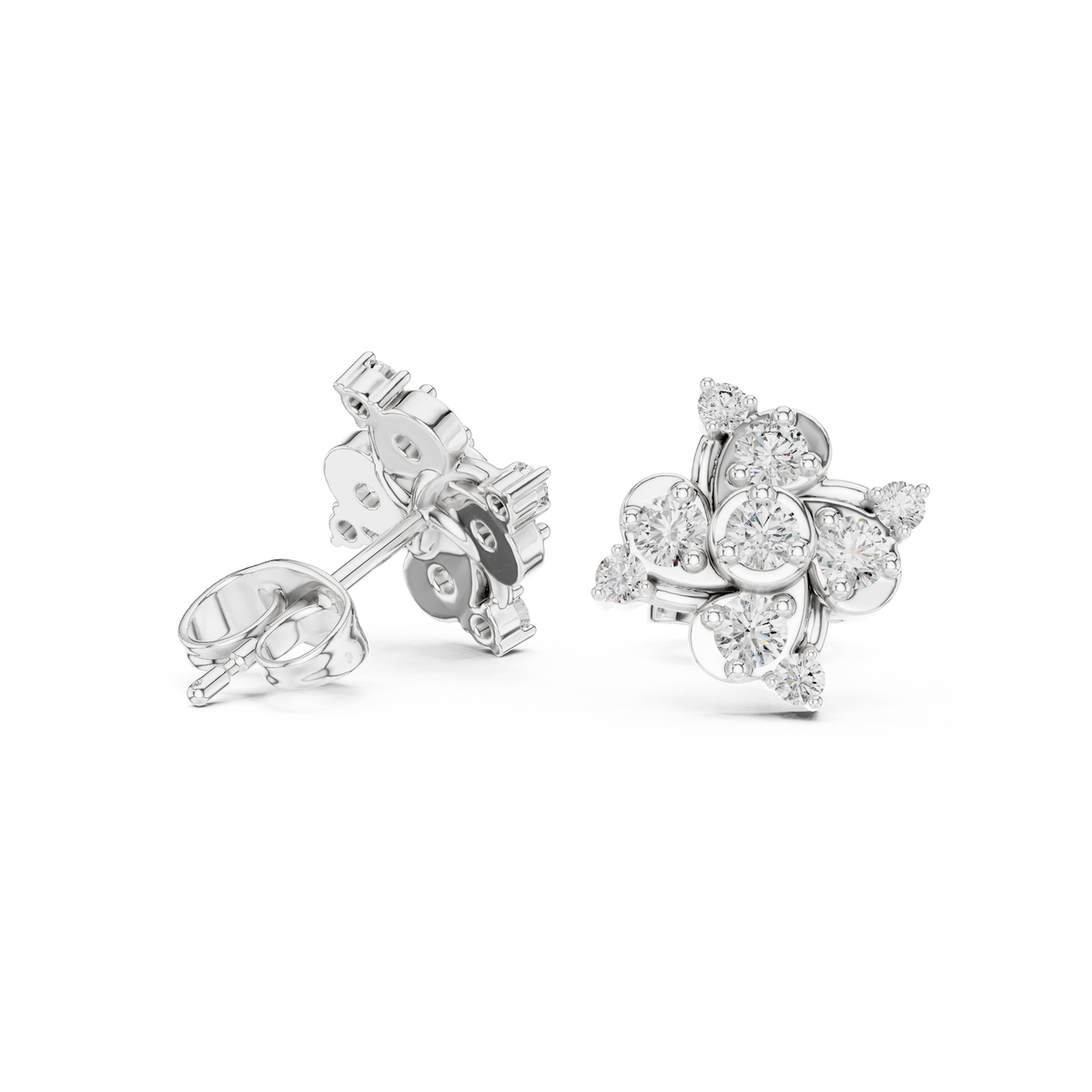 Zelvienne Sculpted Floral Diamond Studs