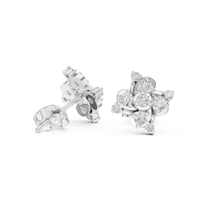 Zelvienne Sculpted Floral Diamond Studs