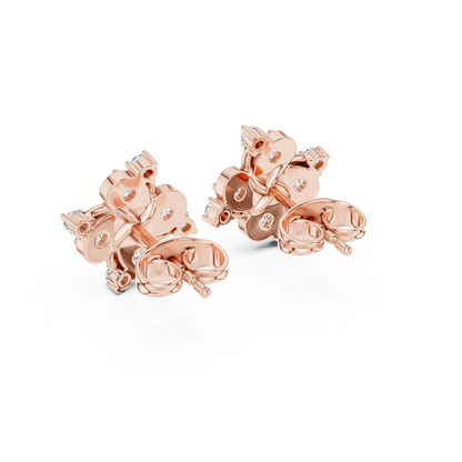Zelvienne Sculpted Floral Diamond Studs