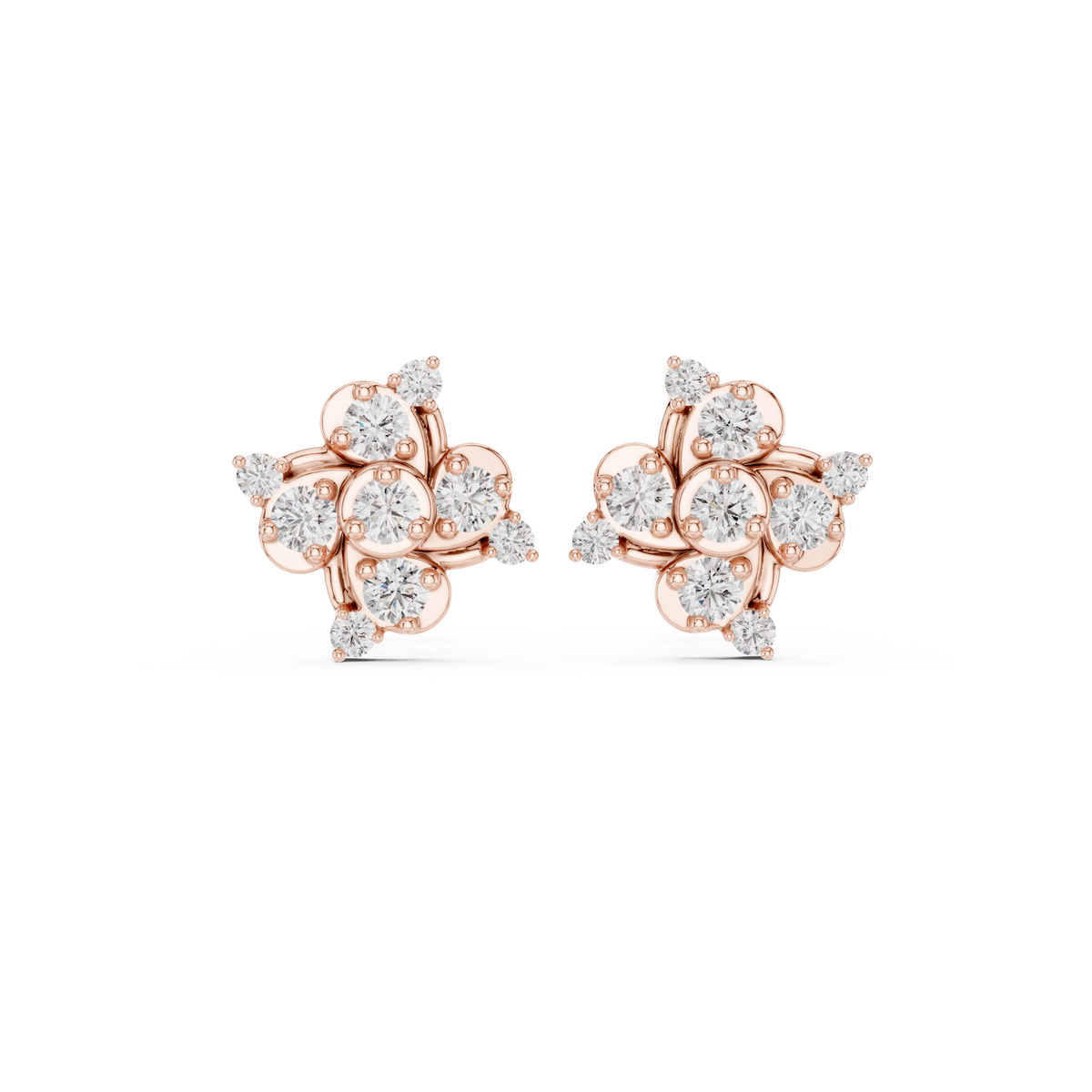 Zelvienne Sculpted Floral Diamond Studs