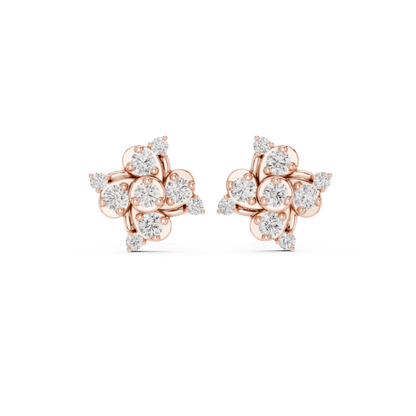 Zelvienne Sculpted Floral Diamond Studs