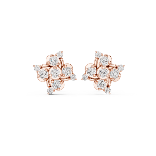 Zelvienne Sculpted Floral Diamond Studs