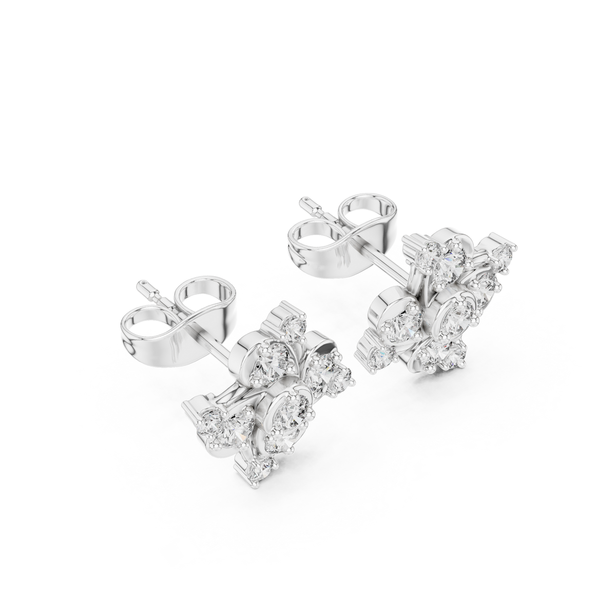 Zelvienne Sculpted Floral Diamond Studs