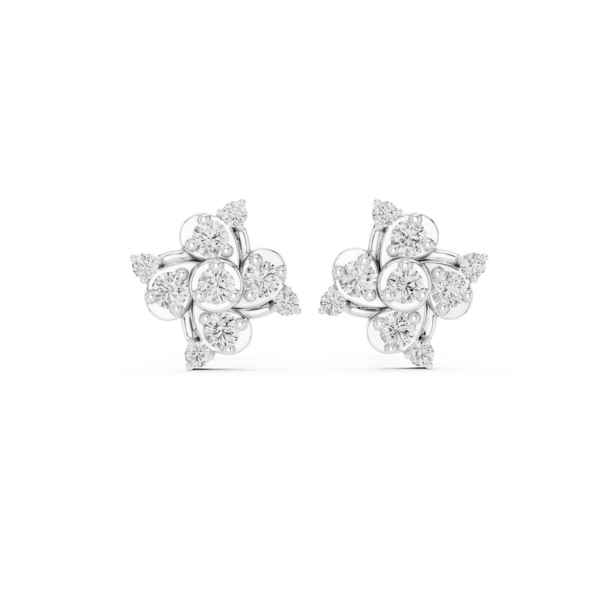 Zelvienne Sculpted Floral Diamond Studs