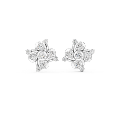 Zelvienne Sculpted Floral Diamond Studs