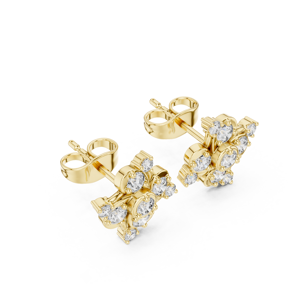 Zelvienne Sculpted Floral Diamond Studs