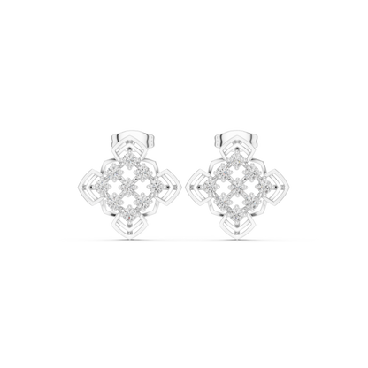 Zelvara Clover Diamond Cluster Studs