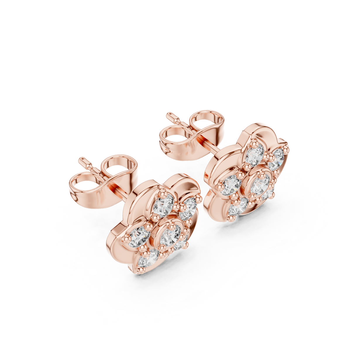Calvera Sculpted Floral Cluster Studs
