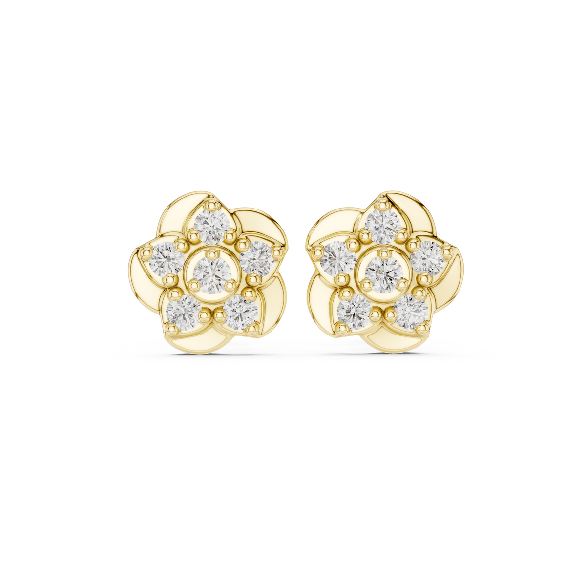 Calvera Sculpted Floral Cluster Studs