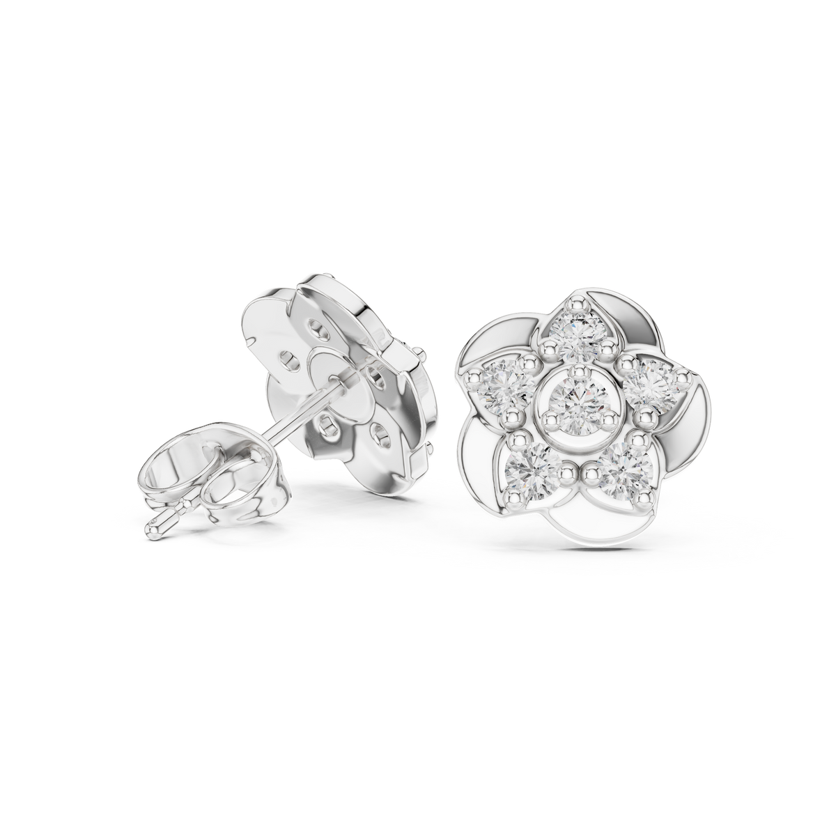 Calvera Sculpted Floral Cluster Studs