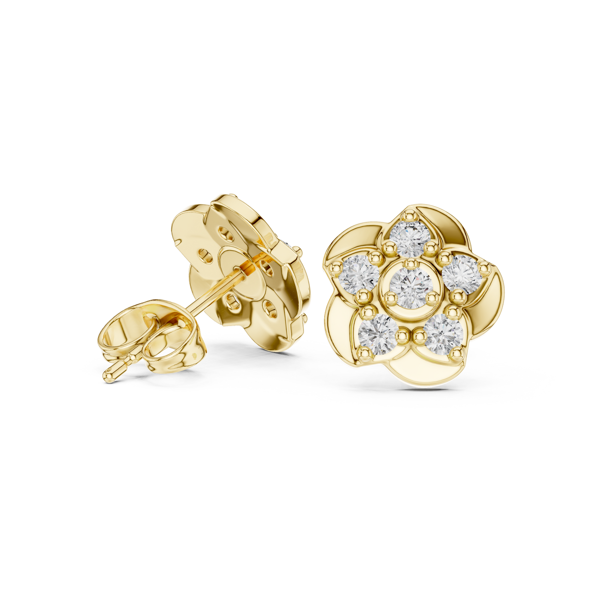 Calvera Sculpted Floral Cluster Studs