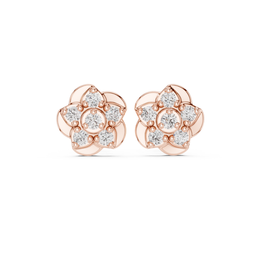 Calvera Sculpted Floral Cluster Studs