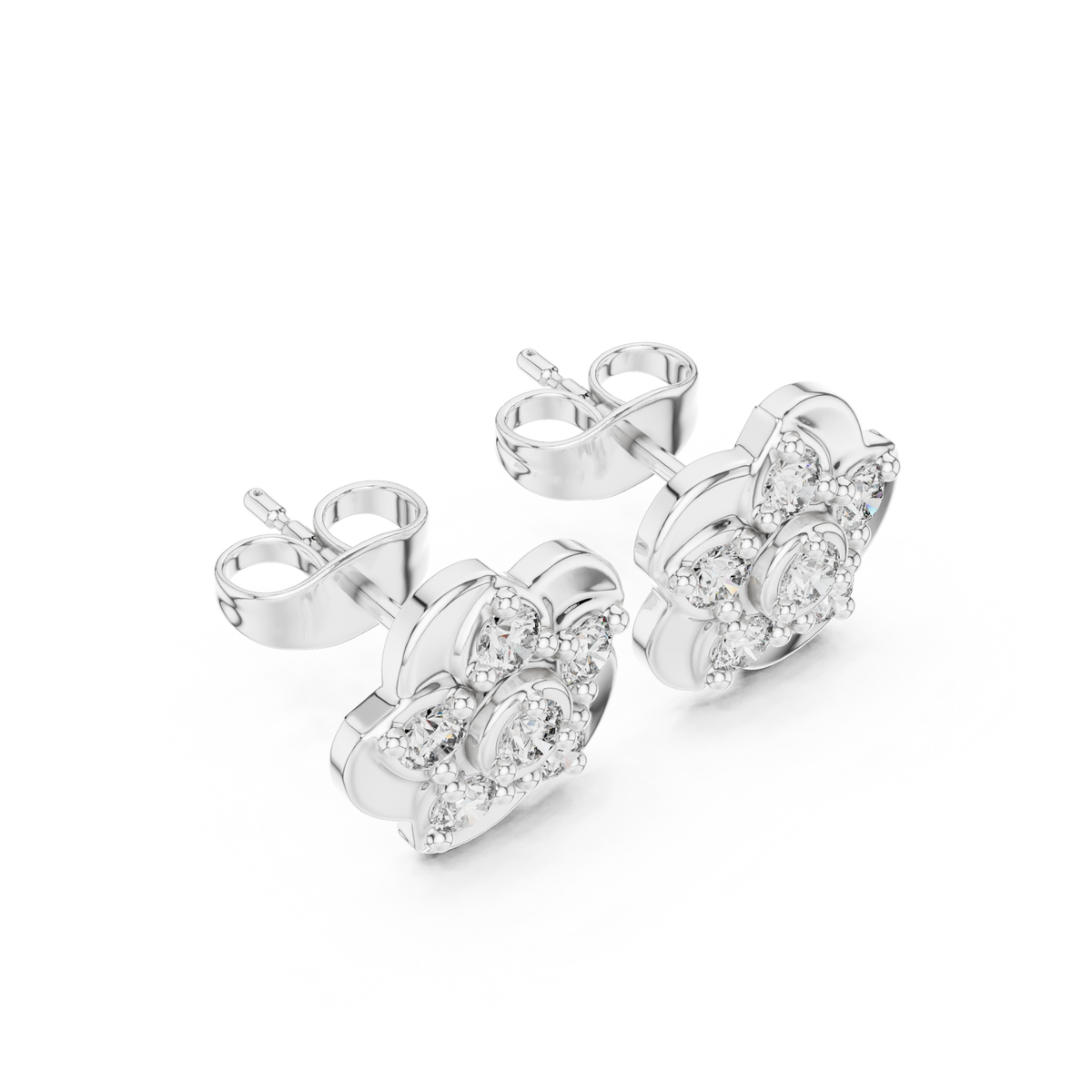 Calvera Sculpted Floral Cluster Studs