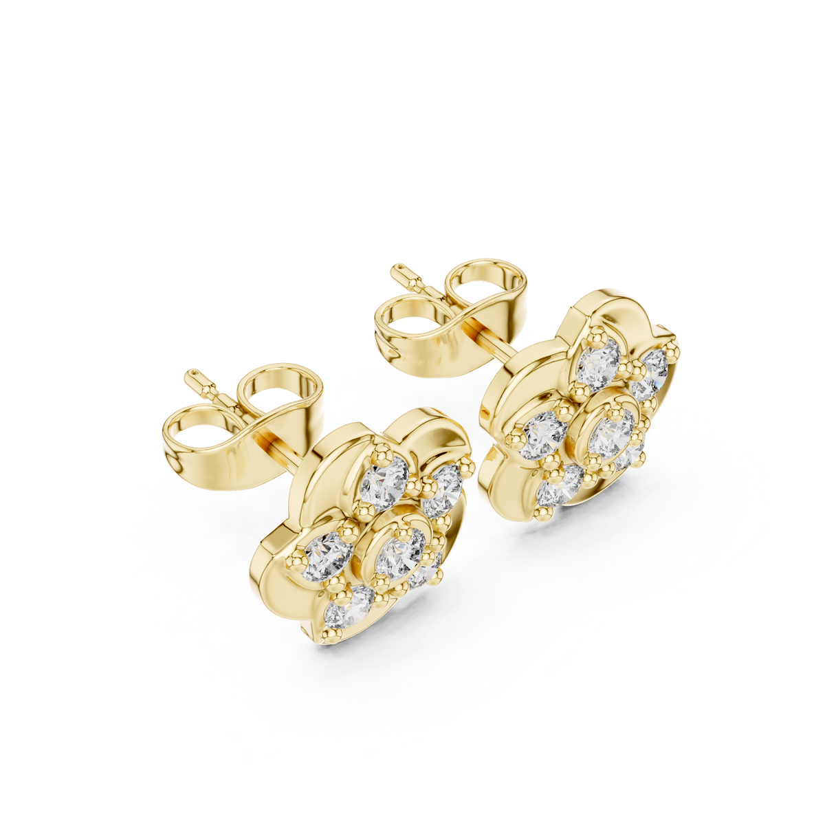 Calvera Sculpted Floral Cluster Studs