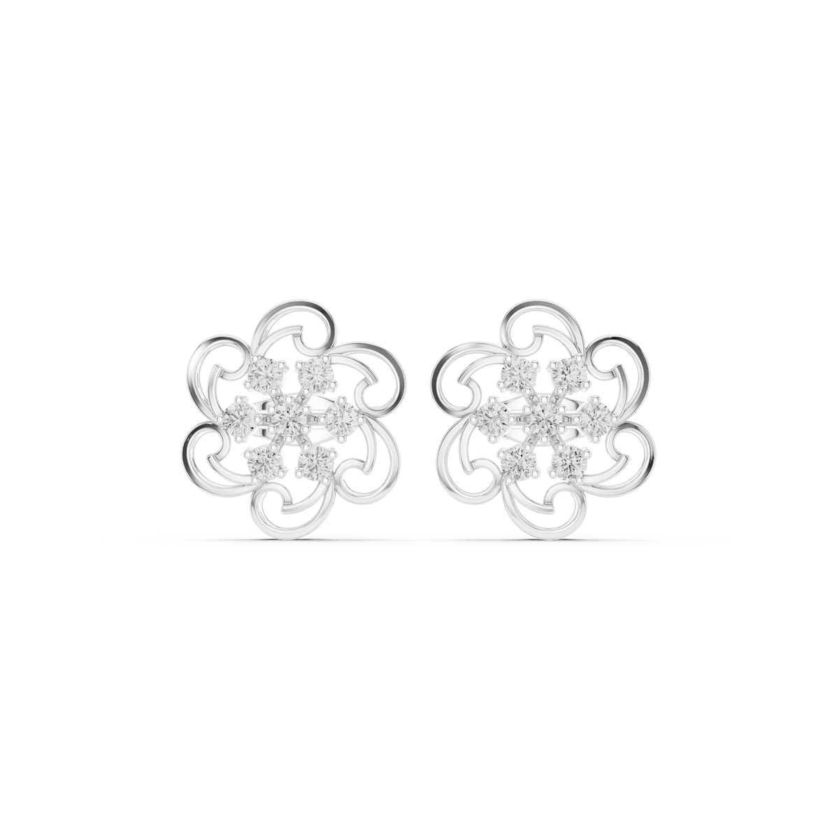 Aurevia Swirl Bloom Diamond Studs