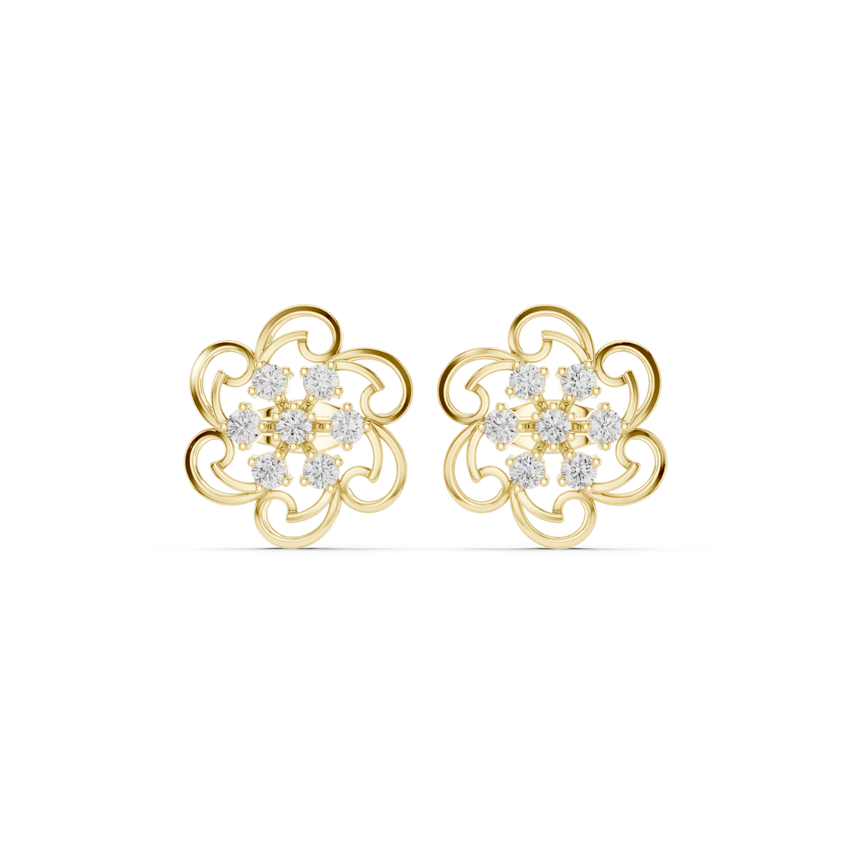 Aurevia Swirl Bloom Diamond Studs