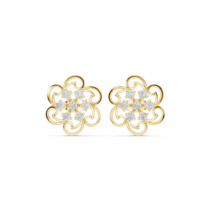 Aurevia Swirl Bloom Diamond Studs