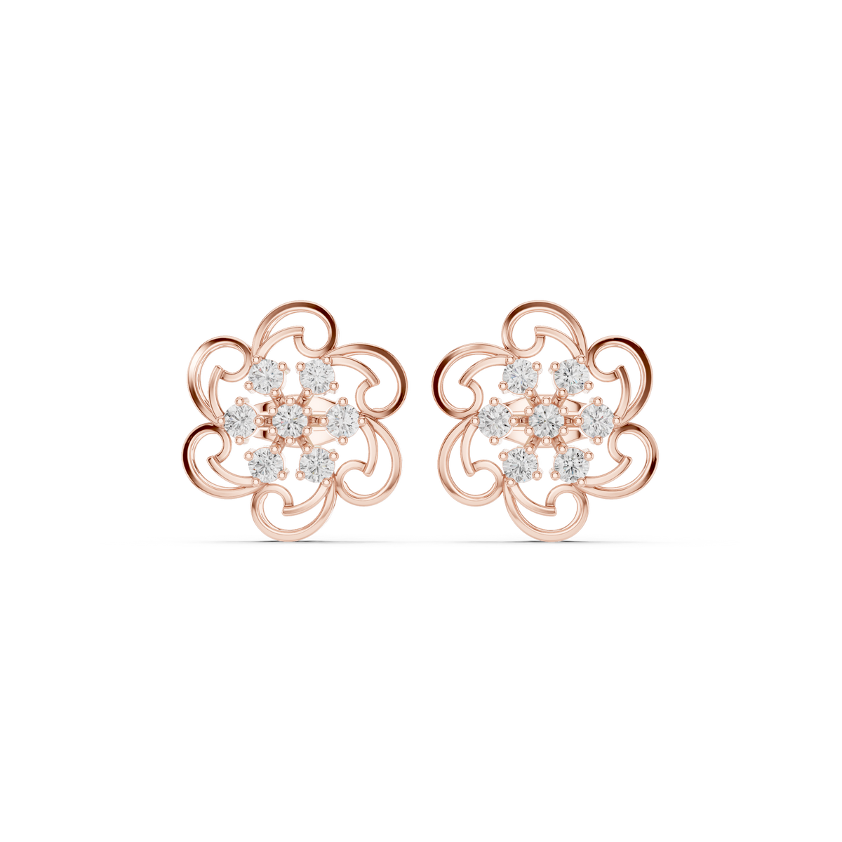 Aurevia Swirl Bloom Diamond Studs