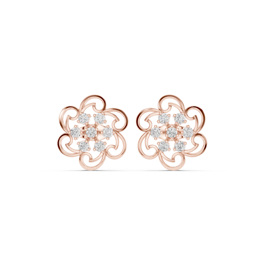 Aurevia Swirl Bloom Diamond Studs