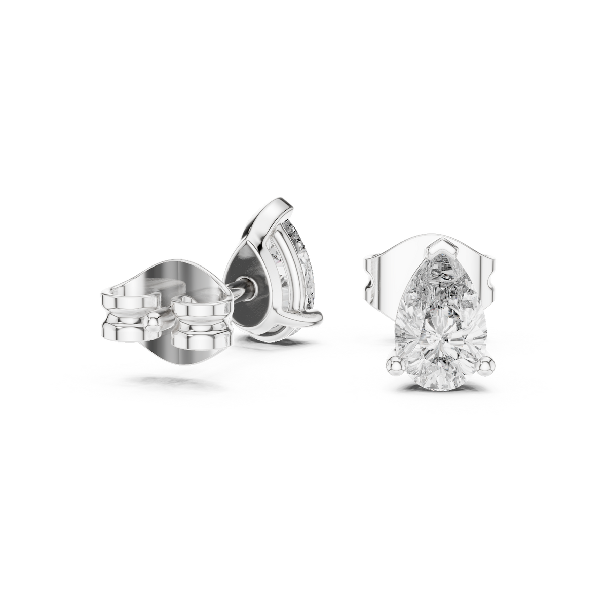 Elara Pear Brilliance Solitaire Stud