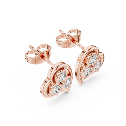 Lunavelle Triple Bloom Heart Studs