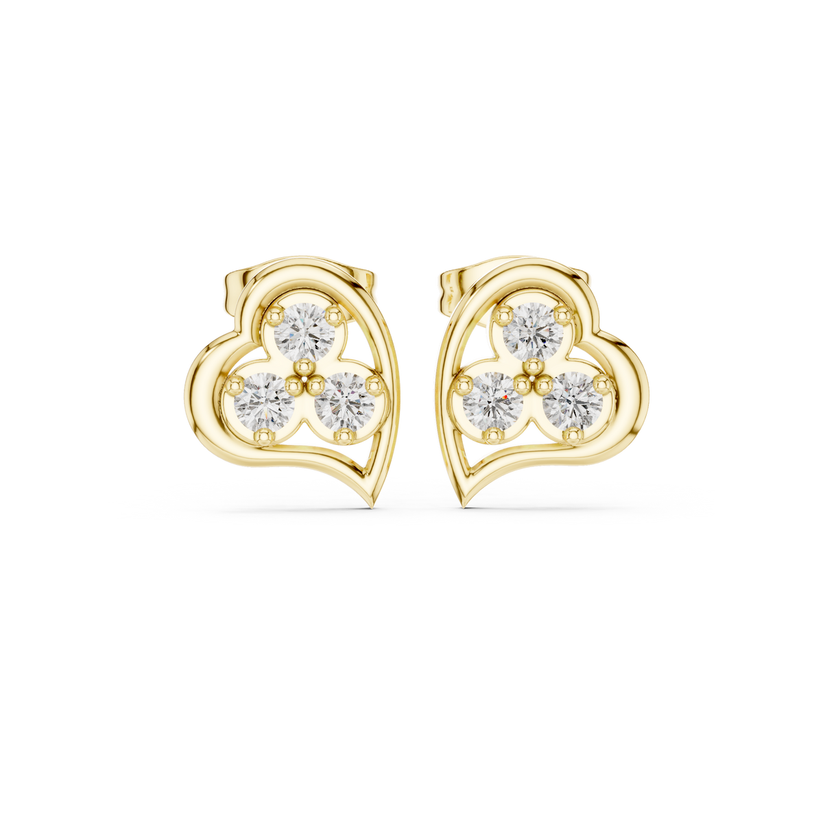 Lunavelle Triple Bloom Heart Studs