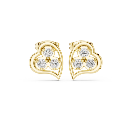 Lunavelle Triple Bloom Heart Studs