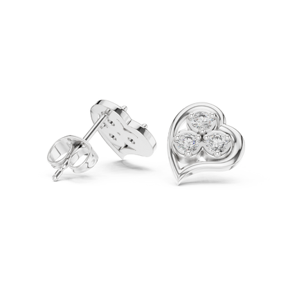 Lunavelle Triple Bloom Heart Studs