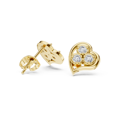Lunavelle Triple Bloom Heart Studs