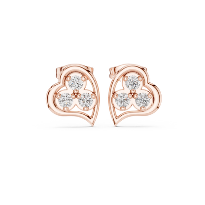 Lunavelle Triple Bloom Heart Studs